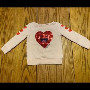 Sequin heart emoji sweatshirt
